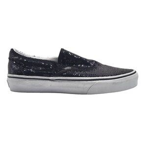 Vans Sequin Slip On Black Sneakers Shoes Size 6